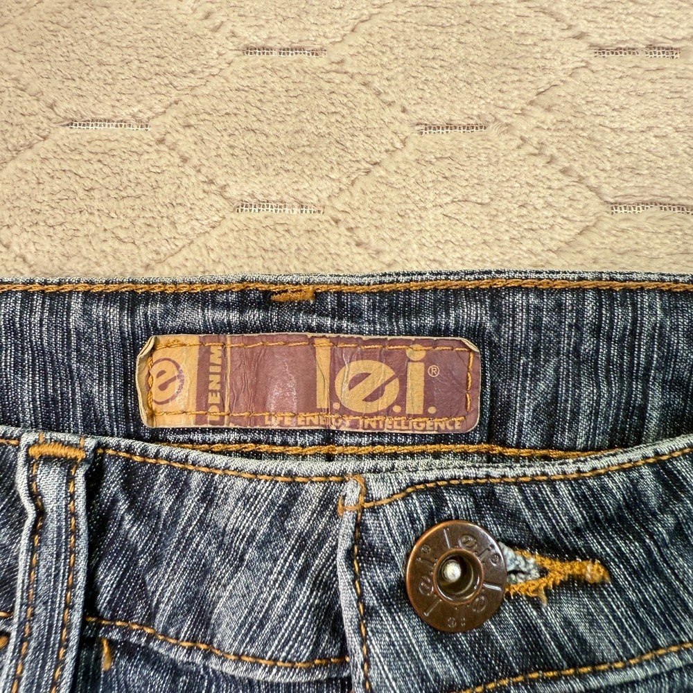 Vintage Y2K Low Rise Mini Denim Jean Skirt Size 5 Retro Festival Wear Cute - Picture 3 of 10